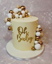 Baby Shower Tall with Cake Balls and Buttercream Finish